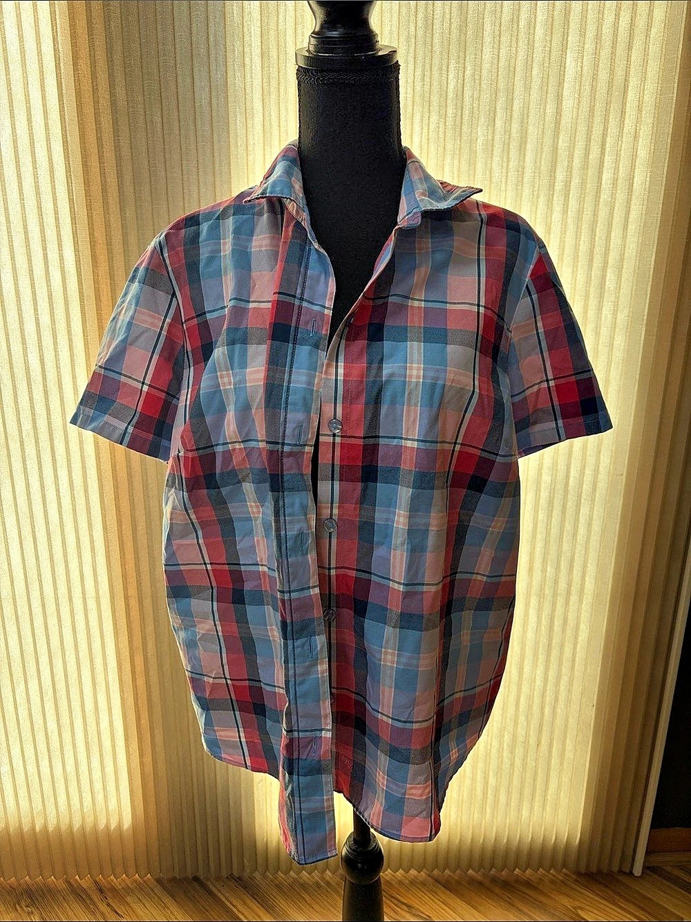 Blair Plaid Short Sleeve Shirt Blue & Red
